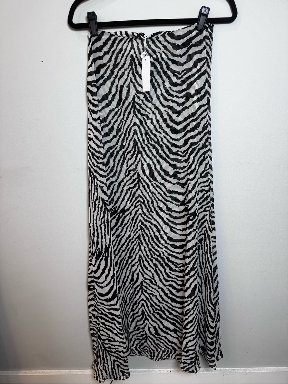 NWT Naked Wardrobe Zebra Print Maxi Skirt Size Small